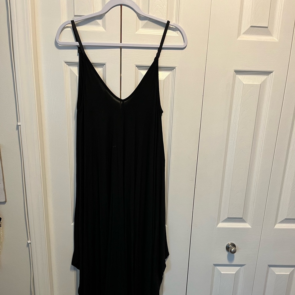 Emerald Bohemian Lagenlook one size Black Sleeveless jumpsuit